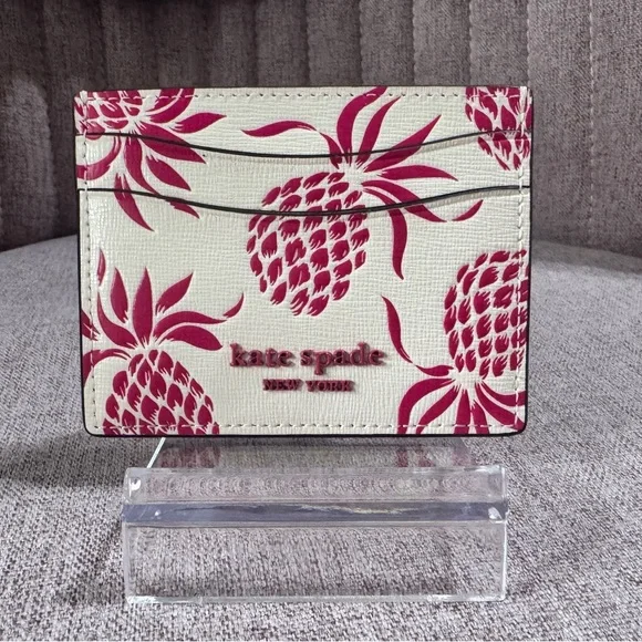 EUC Kate Spade Morgan Pineapple Embossed Card Case - Picture 2 of 2
